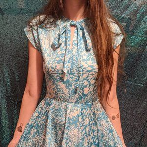 Vintage blue and white Sears print dress (60/70's)